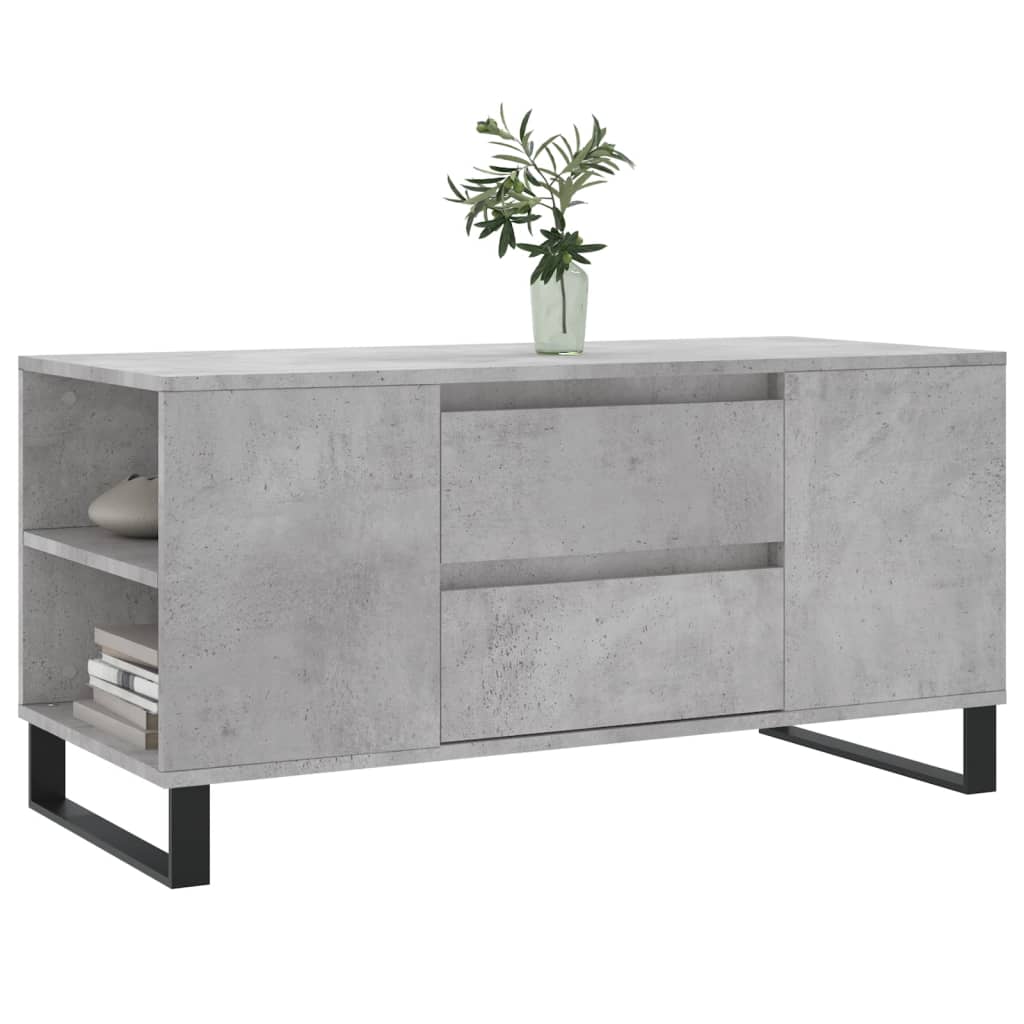 Coffee Table Concrete Grey 102x44,5x50 cm Engineered Wood