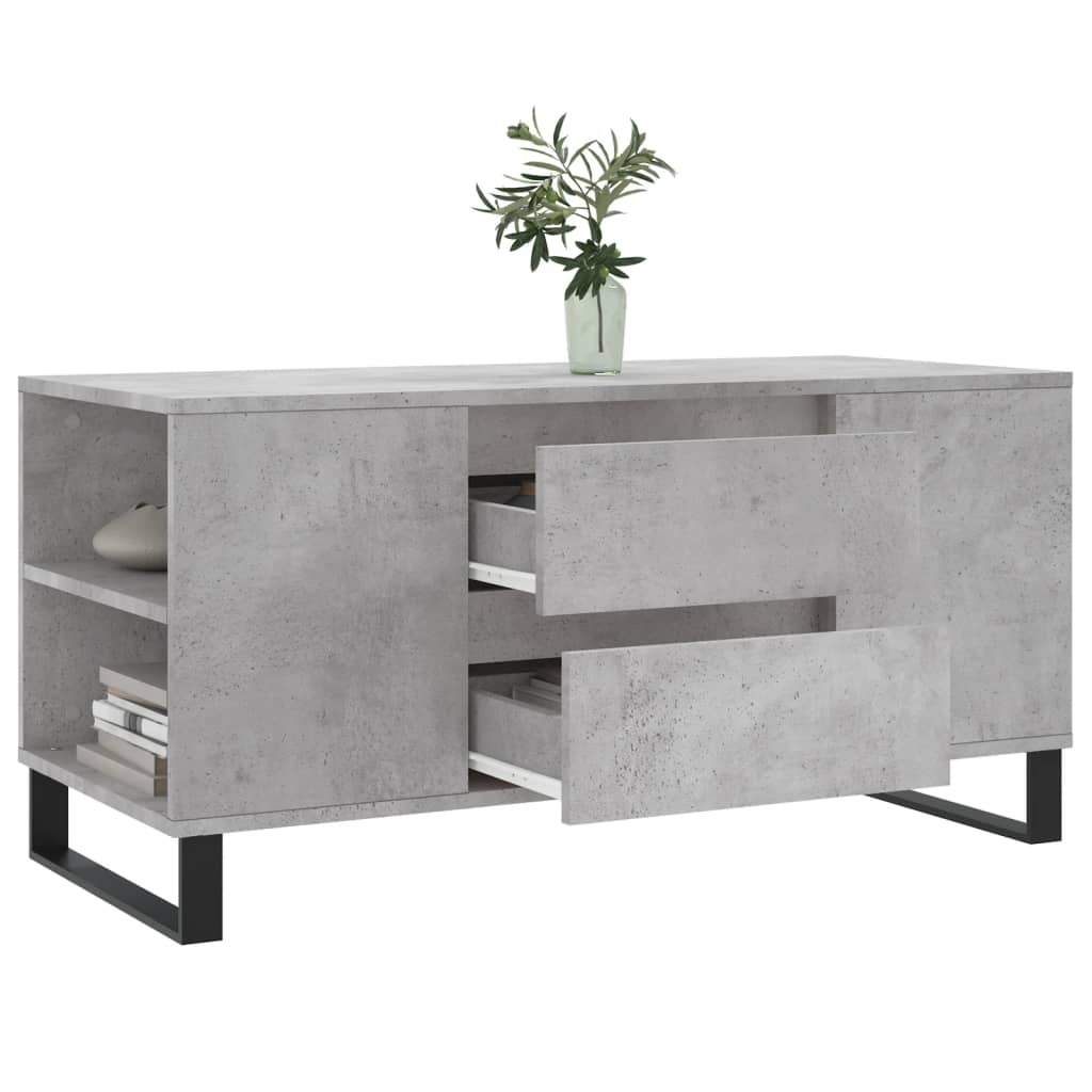 Coffee Table Concrete Grey 102x44,5x50 cm Engineered Wood