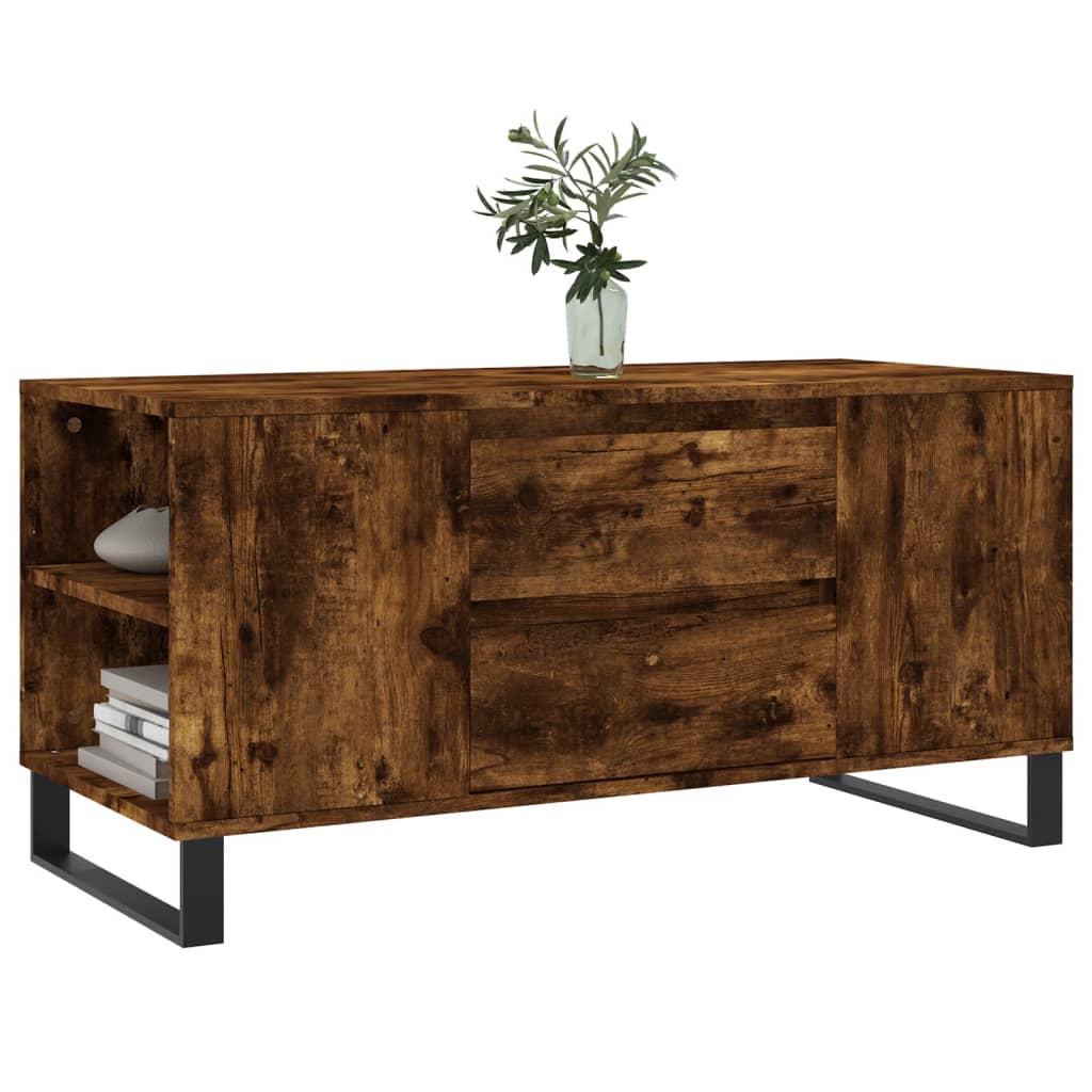 vidaXL Coffee Table Smoked Oak 102x44.5x50 cm Engineered Wood