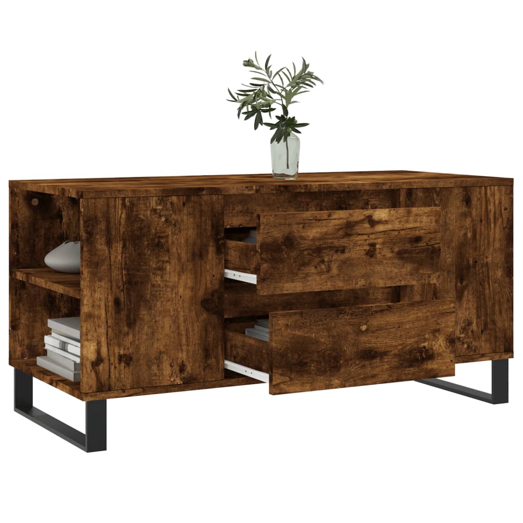 vidaXL Coffee Table Smoked Oak 102x44.5x50 cm Engineered Wood