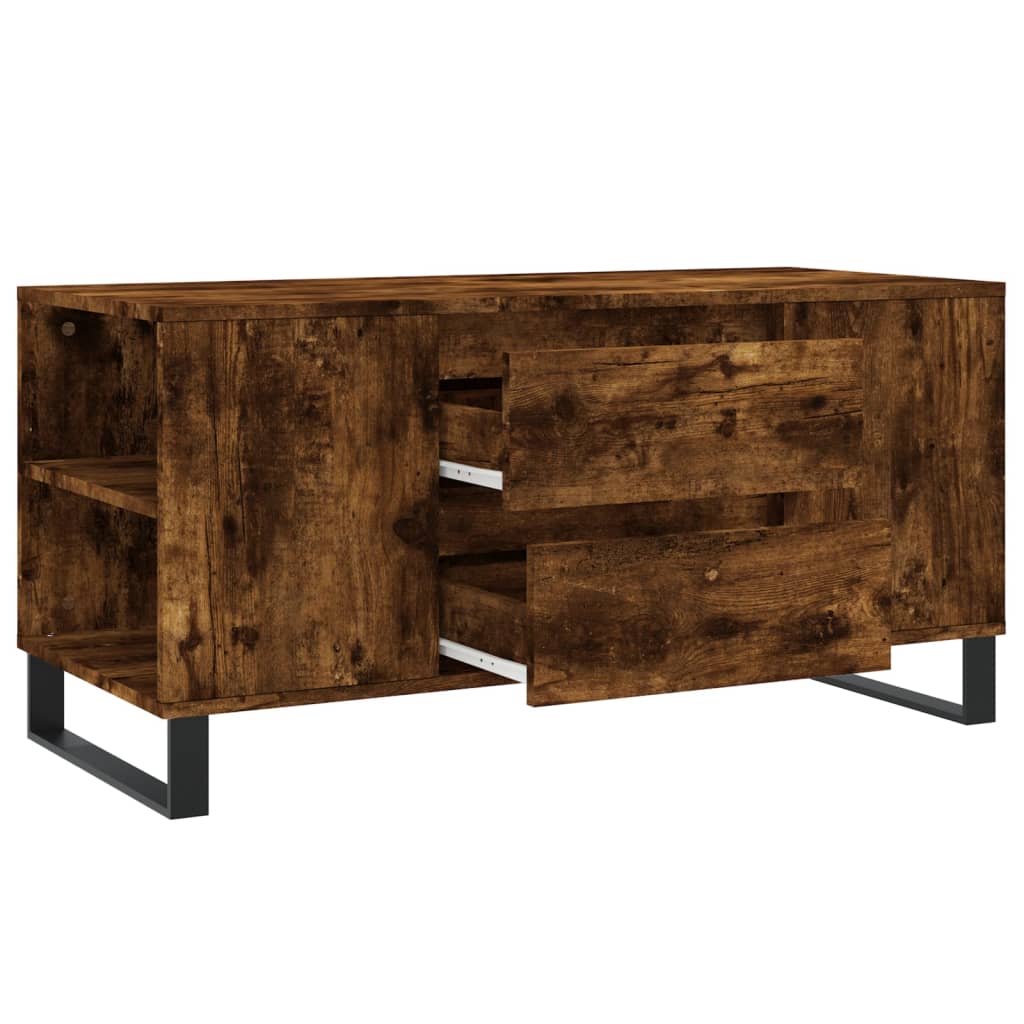Coffee Table Smoked Oak 102x44,5x50 cm Engineered Wood