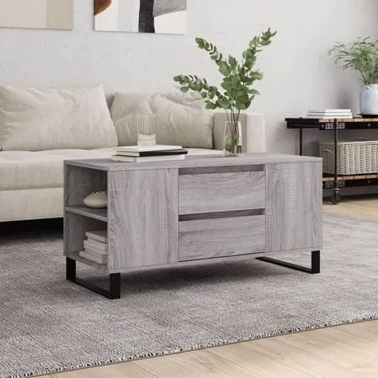 Coffee Table Grey Sonoma 102x44.5x50 cm Engineered Wood