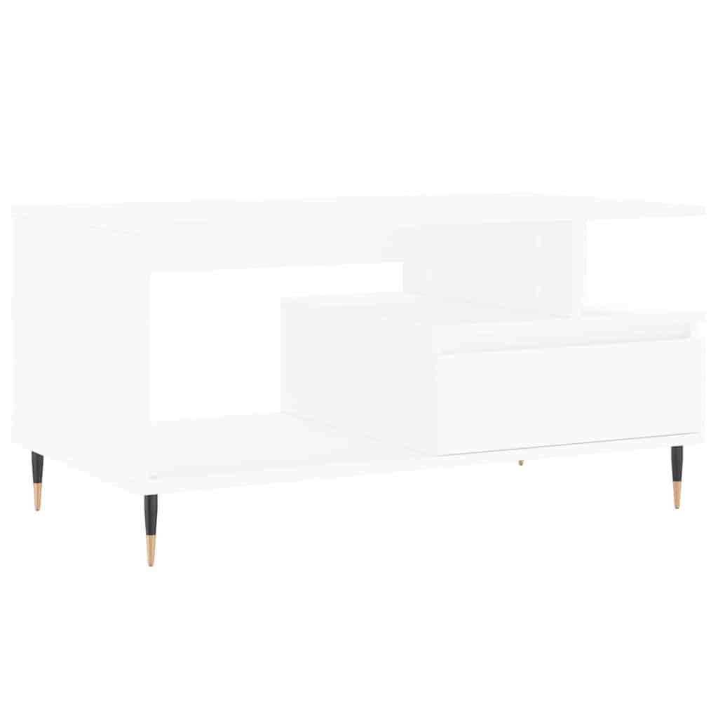 Coffee Table White 90x49x45 cm Engineered Wood