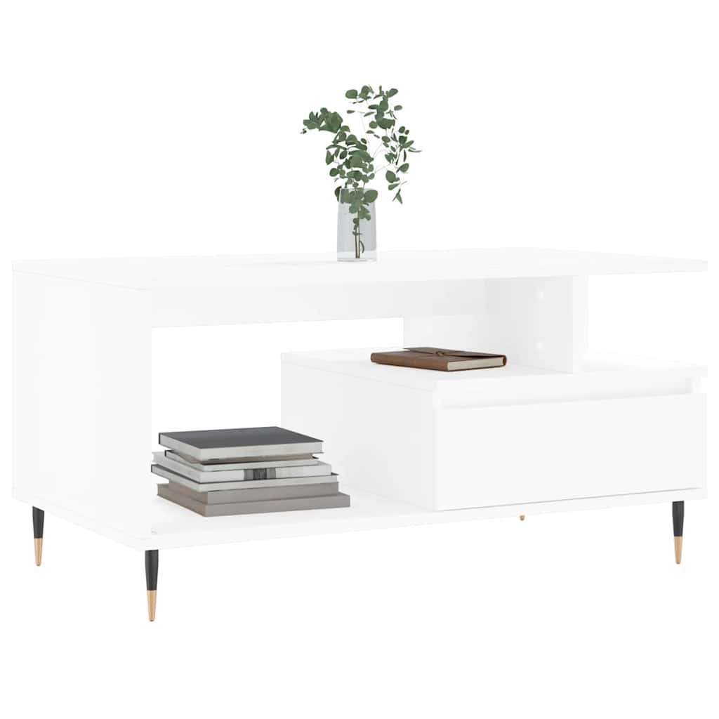 Coffee Table White 90x49x45 cm Engineered Wood