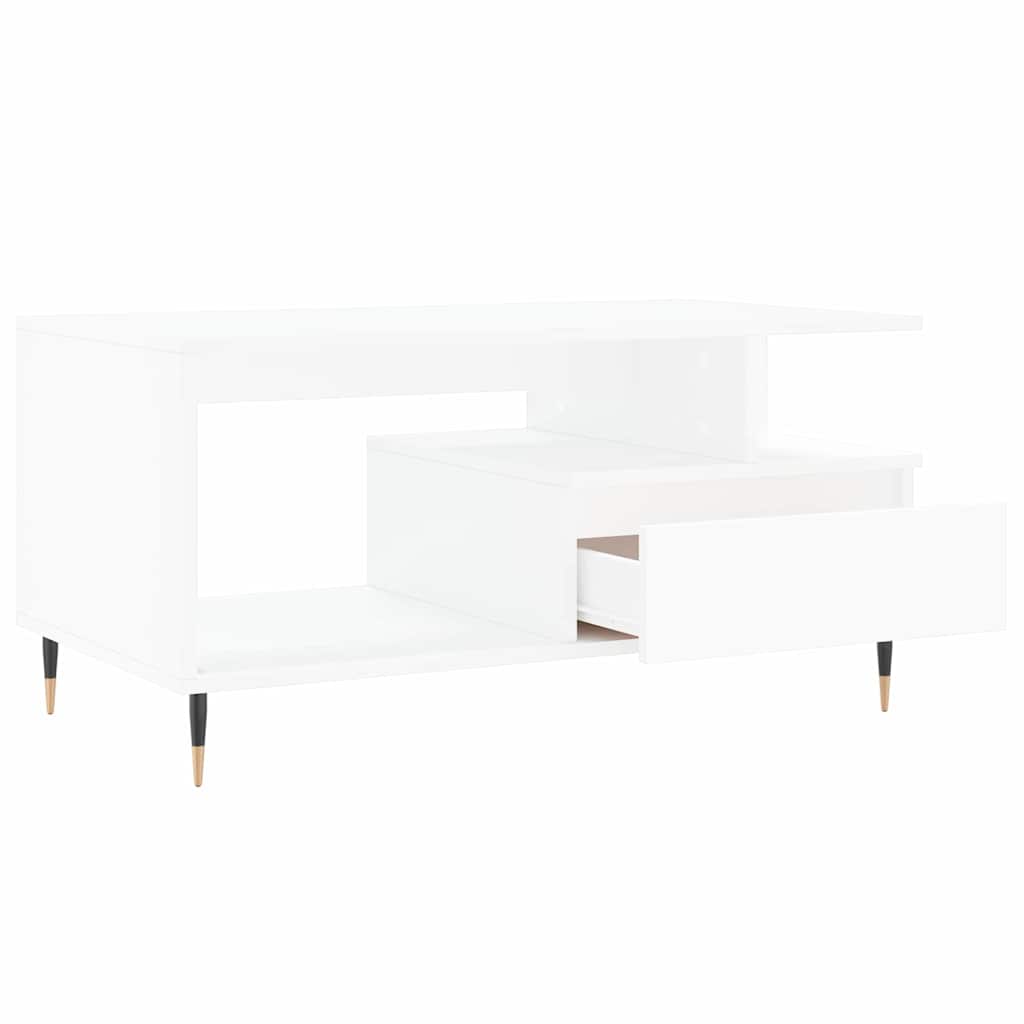 Coffee Table White 90x49x45 cm Engineered Wood