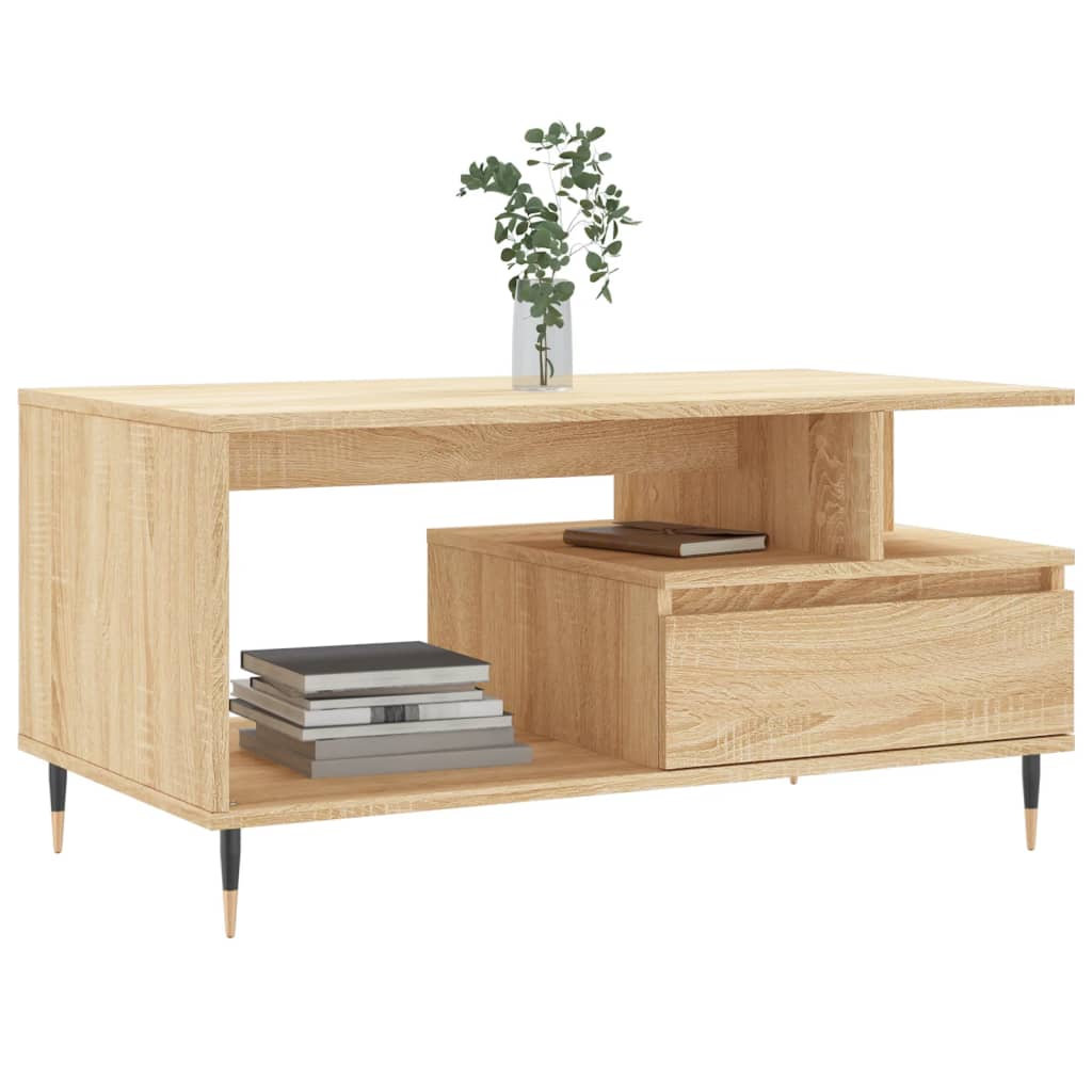 vidaXL Coffee Table Sonoma Oak 90x49x45 cm Engineered Wood