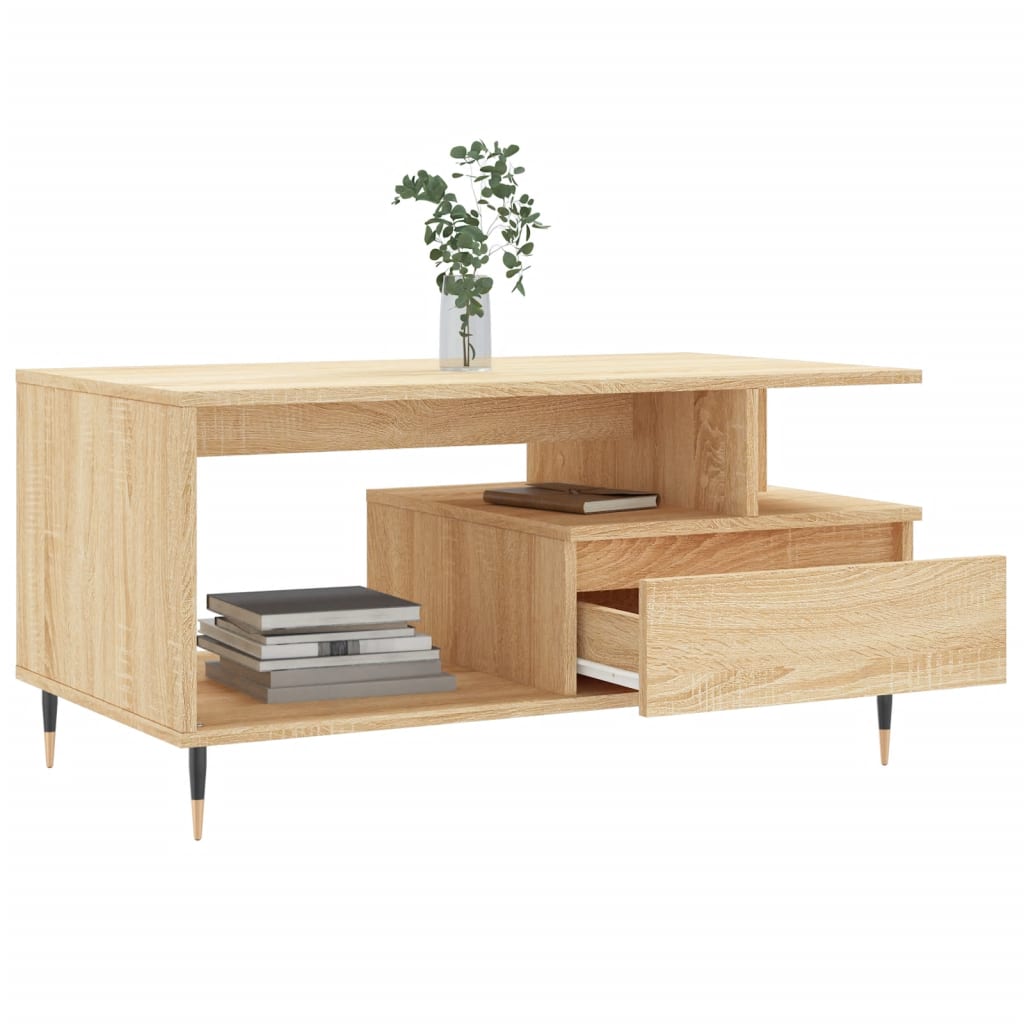 vidaXL Coffee Table Sonoma Oak 90x49x45 cm Engineered Wood