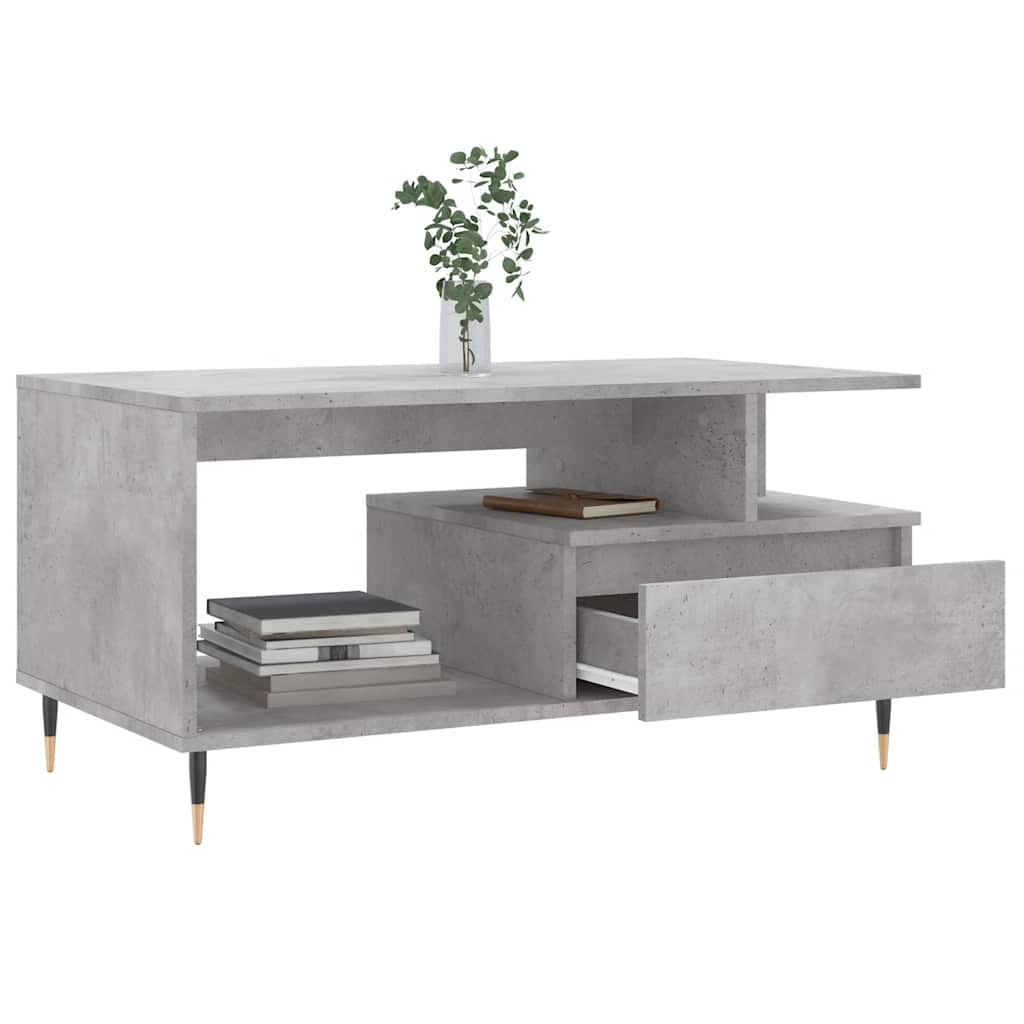 Coffee Table Concrete Grey 90x49x45 cm Engineered Wood