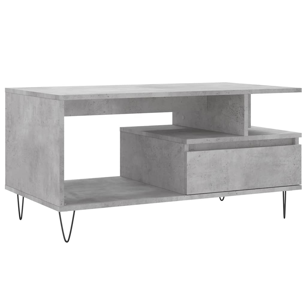 Coffee Table Concrete Grey 90x49x45 cm Engineered Wood