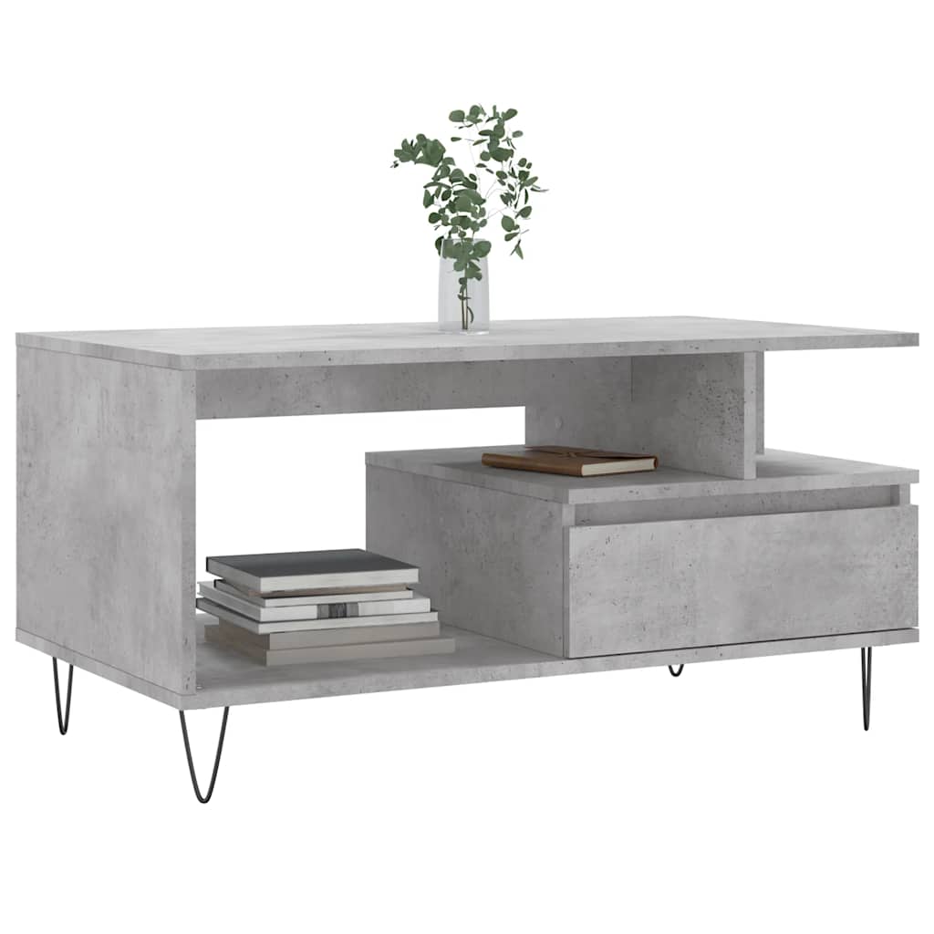 Coffee Table Concrete Grey 90x49x45 cm Engineered Wood