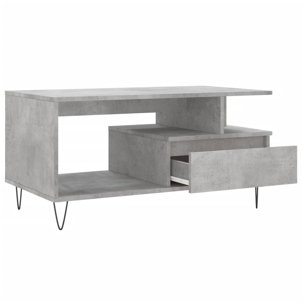 Coffee Table Concrete Grey 90x49x45 cm Engineered Wood