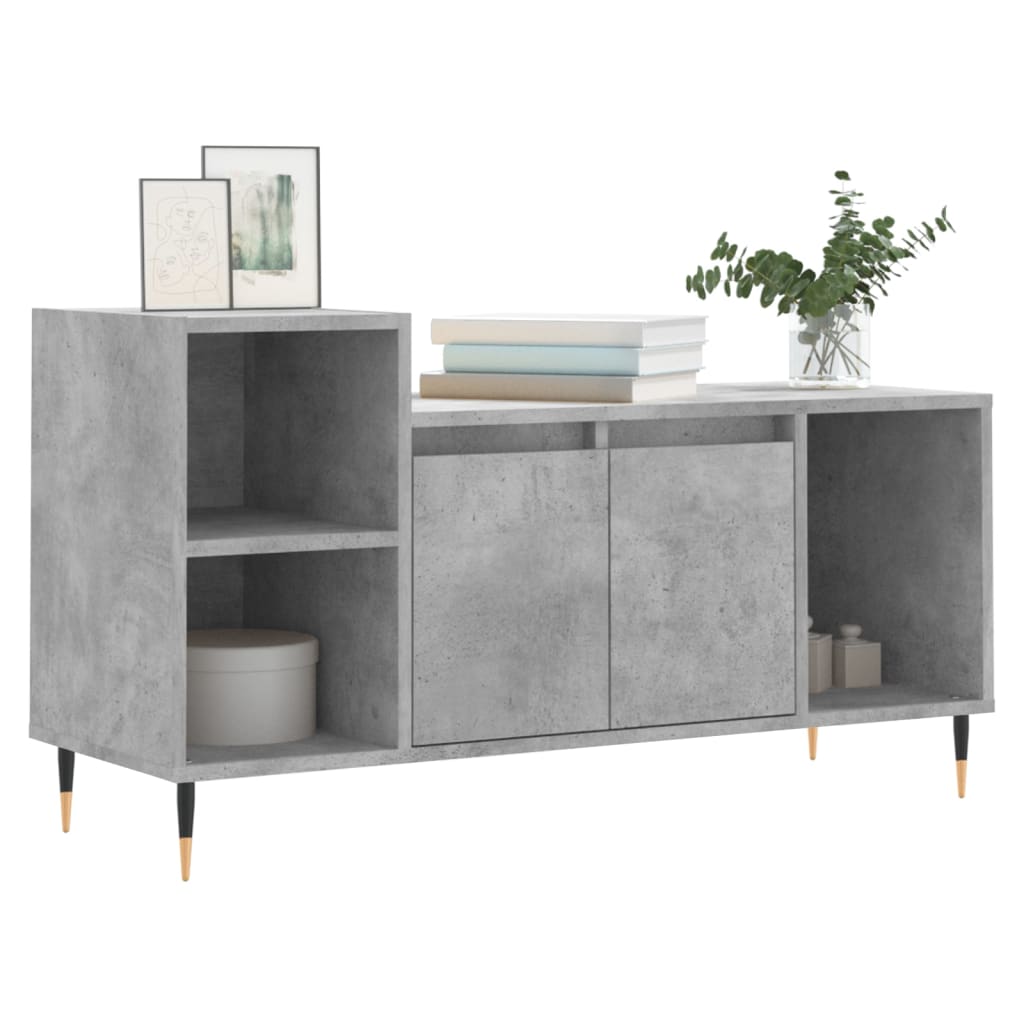 vidaXL TV Cabinet Concrete Grey 100x35x55 cm Engineered Wood