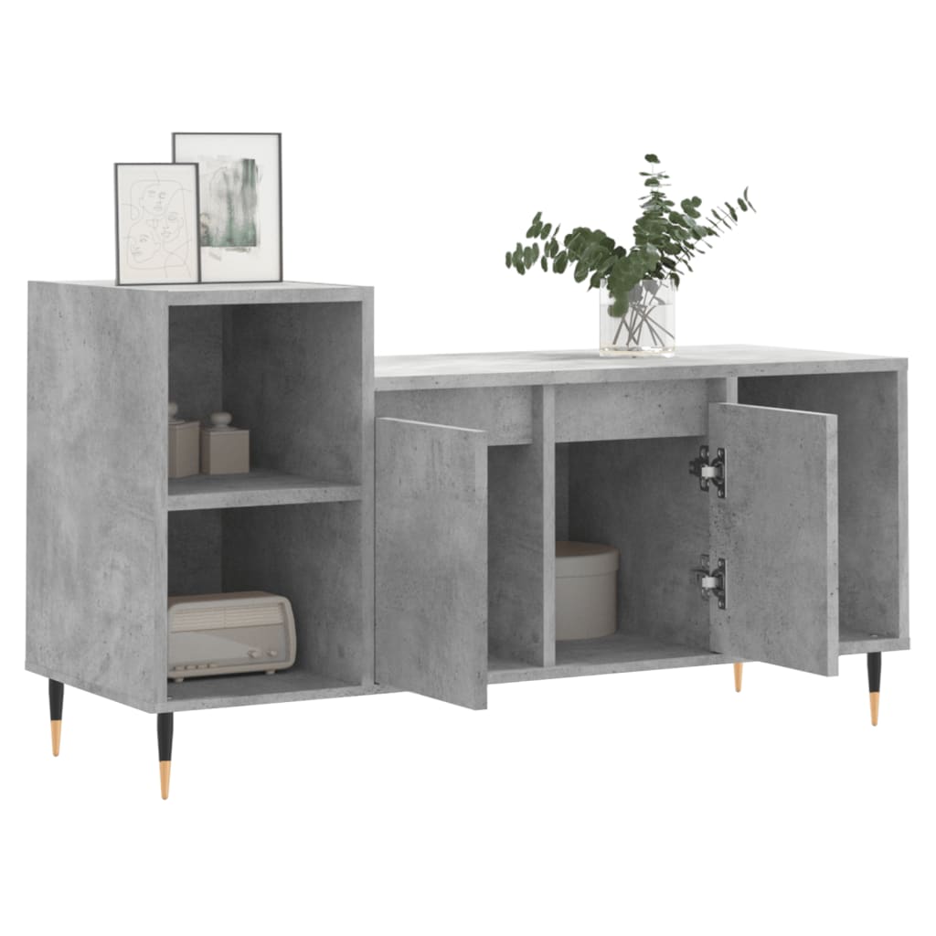 vidaXL TV Cabinet Concrete Grey 100x35x55 cm Engineered Wood