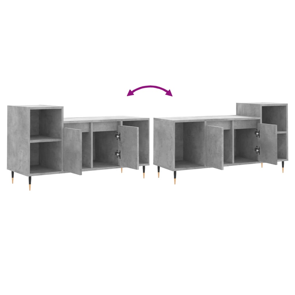 vidaXL TV Cabinet Concrete Grey 100x35x55 cm Engineered Wood