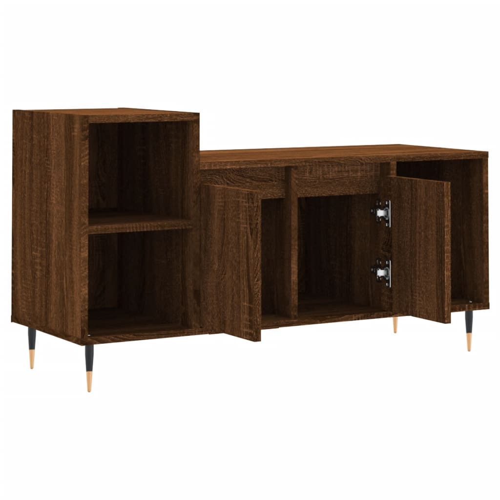 vidaXL TV Cabinet Brown Oak 100x35x55 cm Engineered Wood