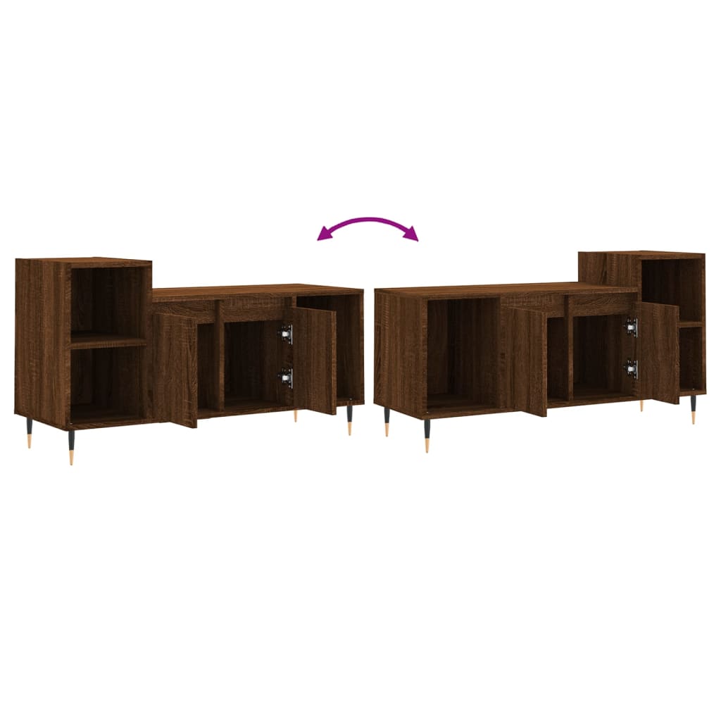 vidaXL TV Cabinet Brown Oak 100x35x55 cm Engineered Wood