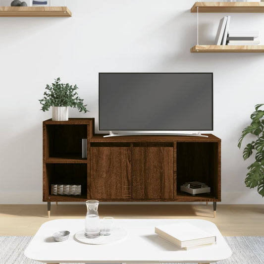 vidaXL TV Cabinet Brown Oak 100x35x55 cm Engineered Wood