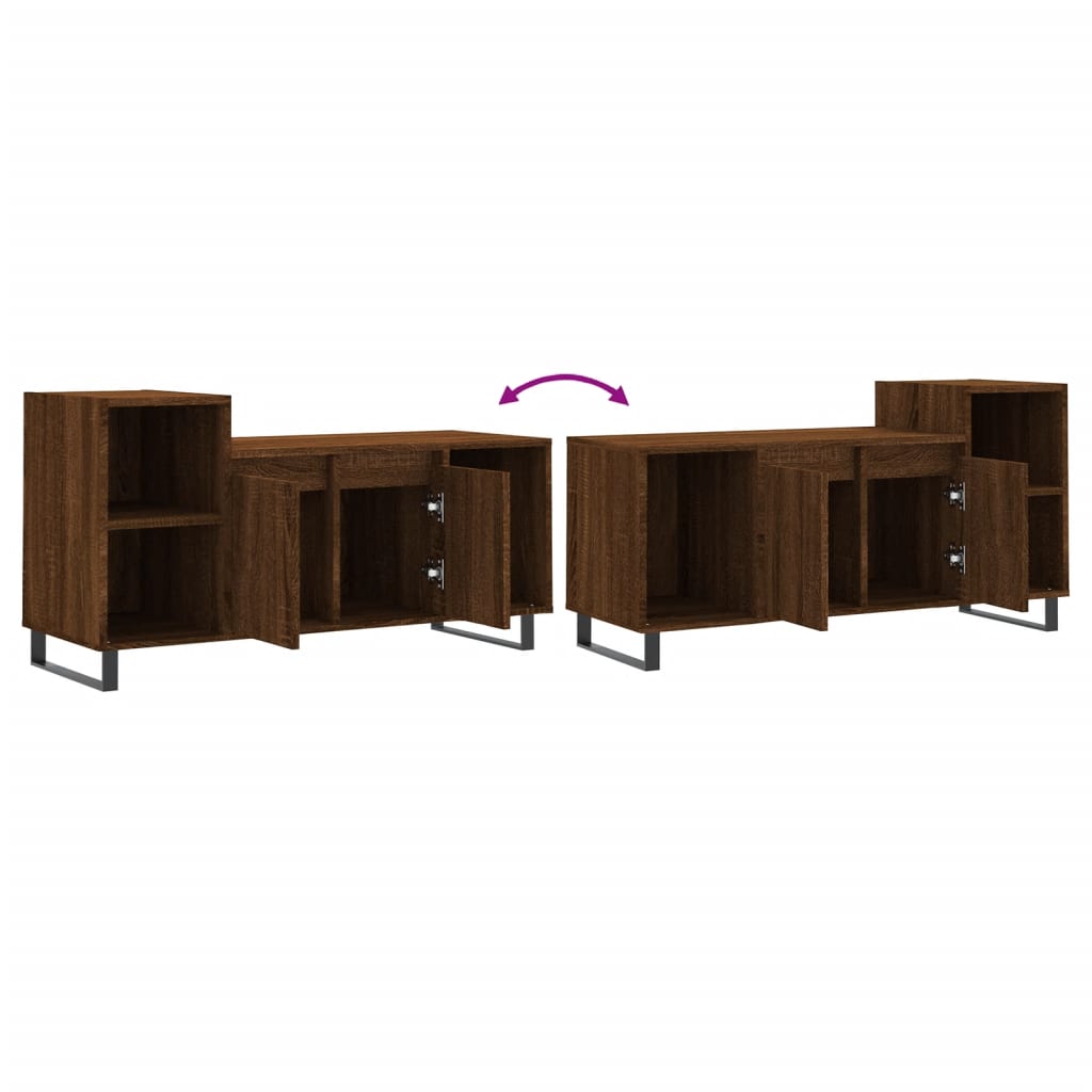 vidaXL TV Cabinet Brown Oak 100x35x55 cm Engineered Wood