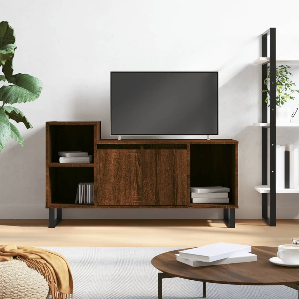 vidaXL TV Cabinet Brown Oak 100x35x55 cm Engineered Wood