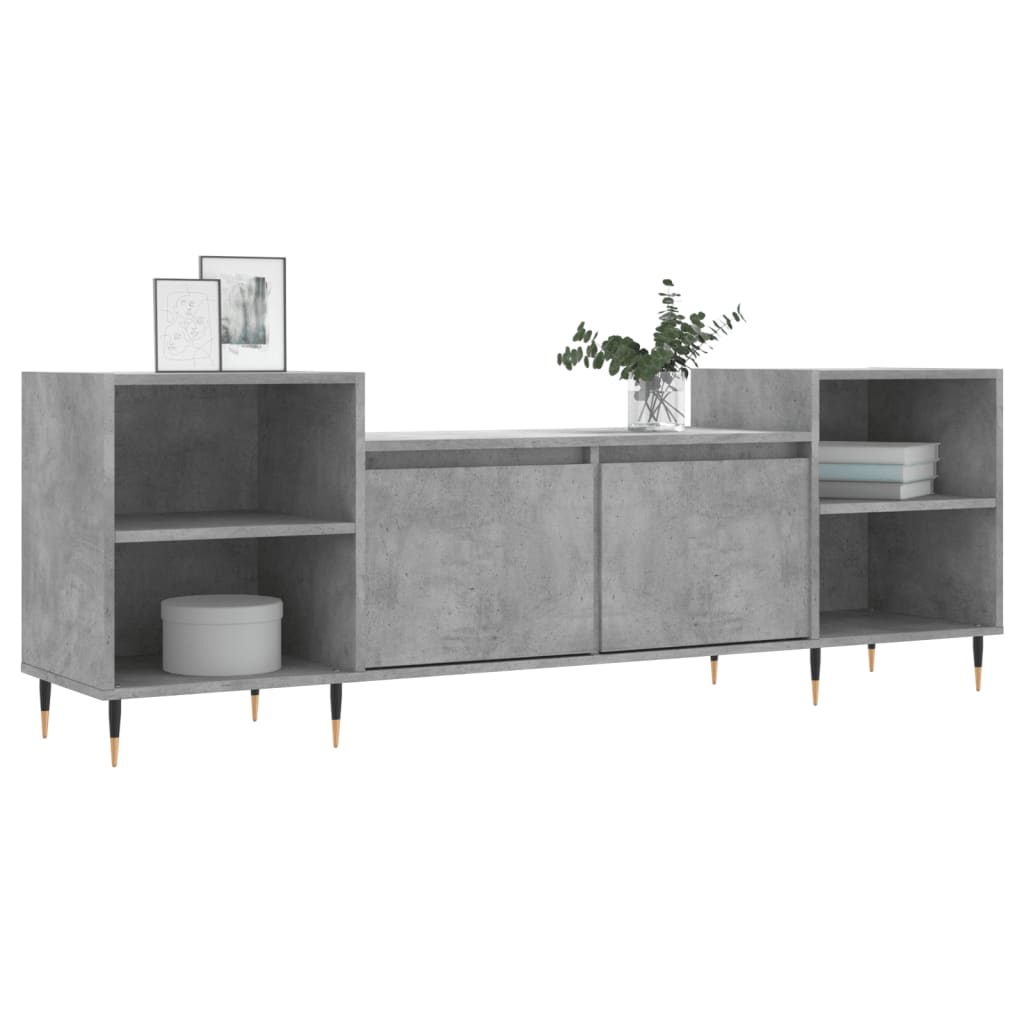 vidaXL TV Cabinet Concrete Grey 160x35x55 cm Engineered Wood