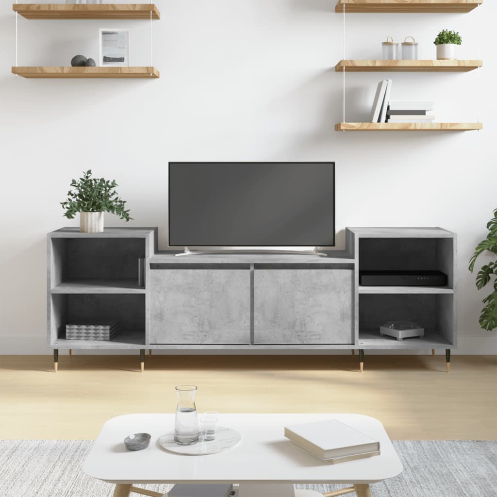 vidaXL TV Cabinet Concrete Grey 160x35x55 cm Engineered Wood