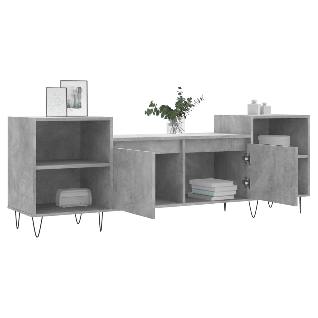 vidaXL TV Cabinet Concrete Grey 160x35x55 cm Engineered Wood