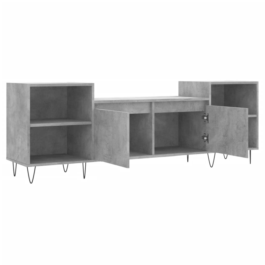 vidaXL TV Cabinet Concrete Grey 160x35x55 cm Engineered Wood