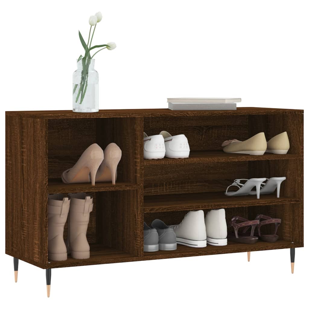 vidaXL Shoe Cabinet Brown Oak 102x36x60 cm Engineered Wood