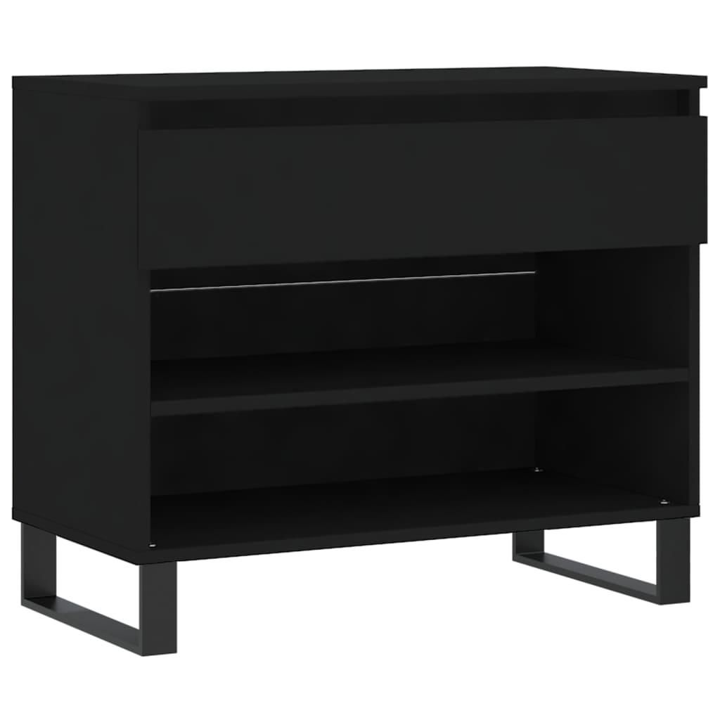 vidaXL Shoe Cabinet Black 70x36x60 cm Engineered Wood