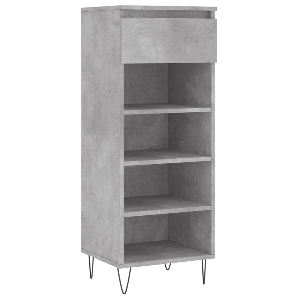 vidaXL Shoe Cabinet Concrete Grey 40x36x105 cm Engineered Wood