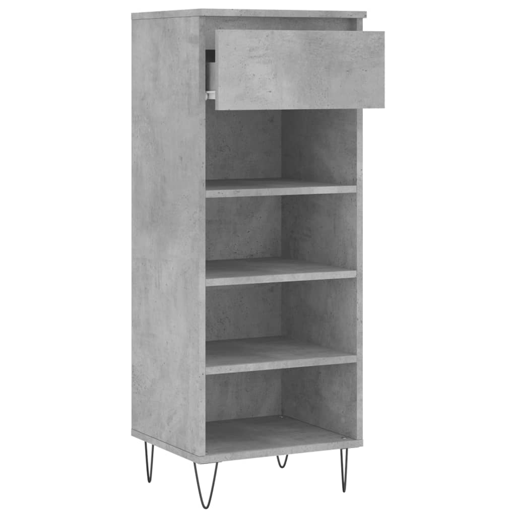 vidaXL Shoe Cabinet Concrete Grey 40x36x105 cm Engineered Wood