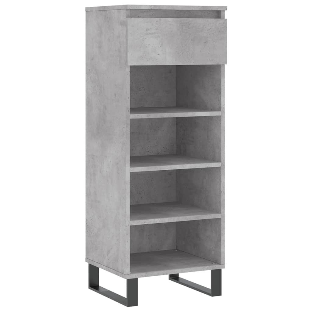 vidaXL Shoe Cabinet Concrete Grey 40x36x105 cm Engineered Wood