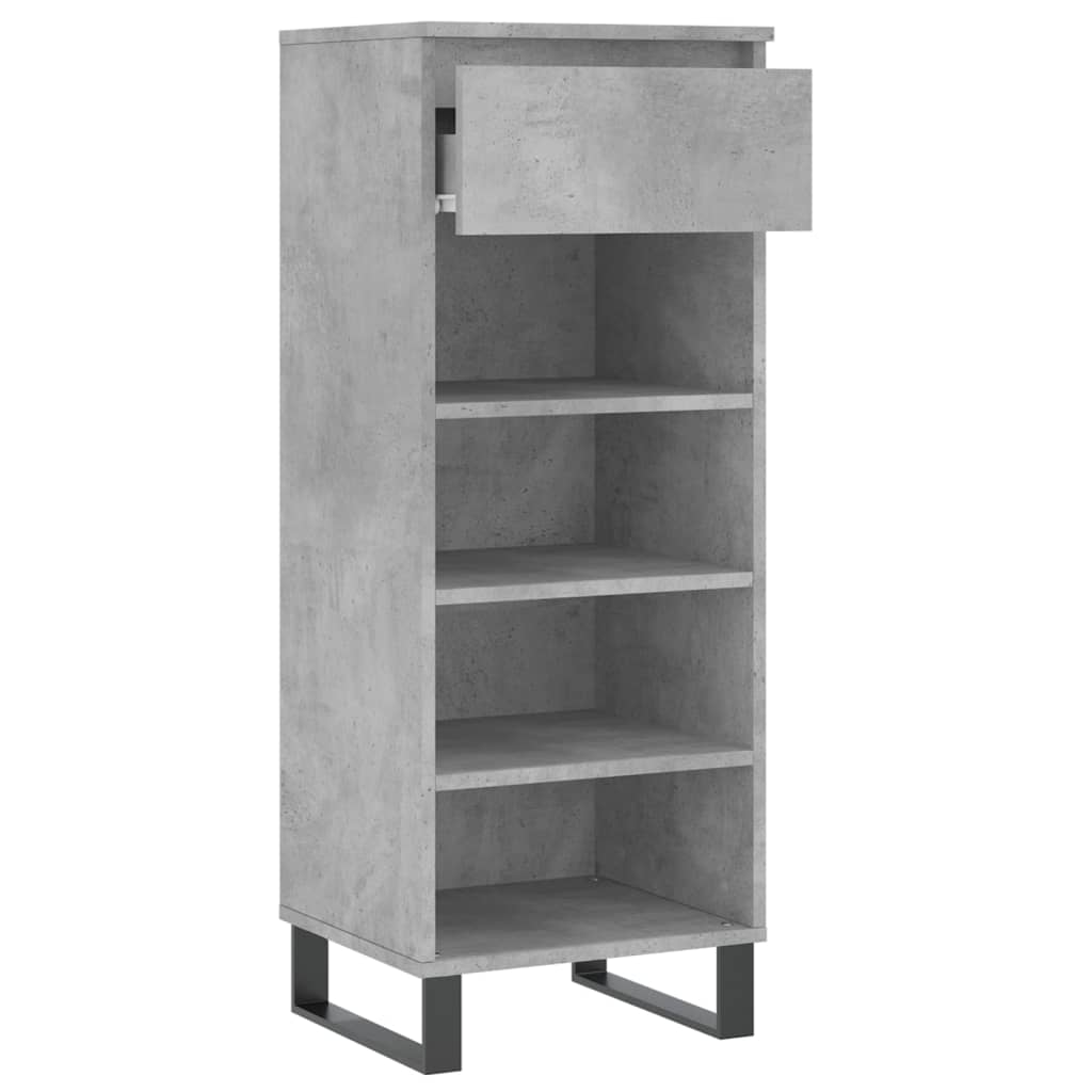 vidaXL Shoe Cabinet Concrete Grey 40x36x105 cm Engineered Wood