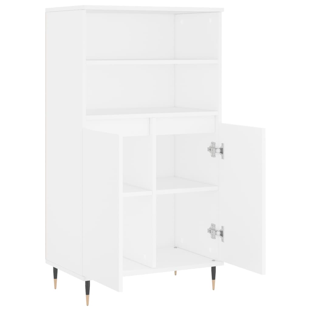 Highboard White 60x36x110 cm Engineered Wood