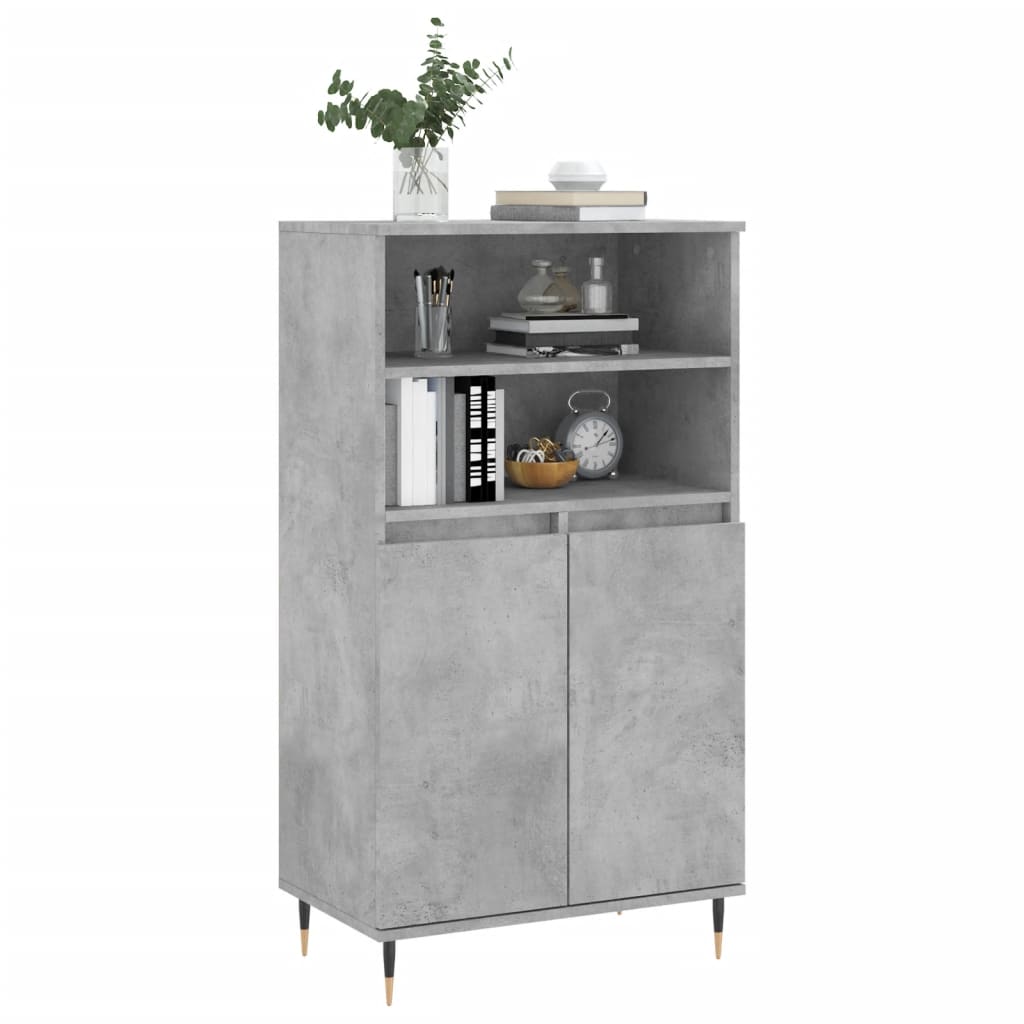 Highboard Concrete Grey 60x36x110 cm Engineered Wood
