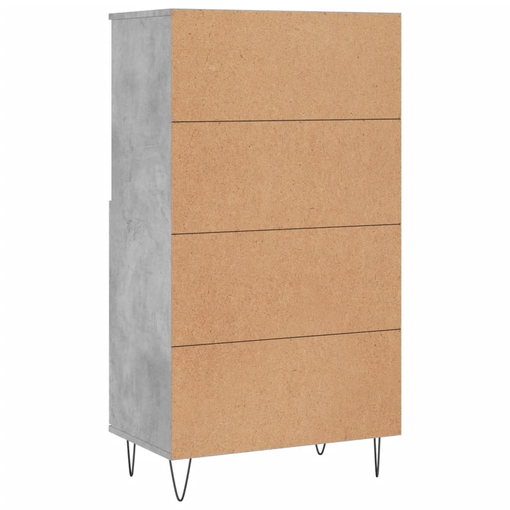 Highboard Concrete Grey 60x36x110 cm Engineered Wood