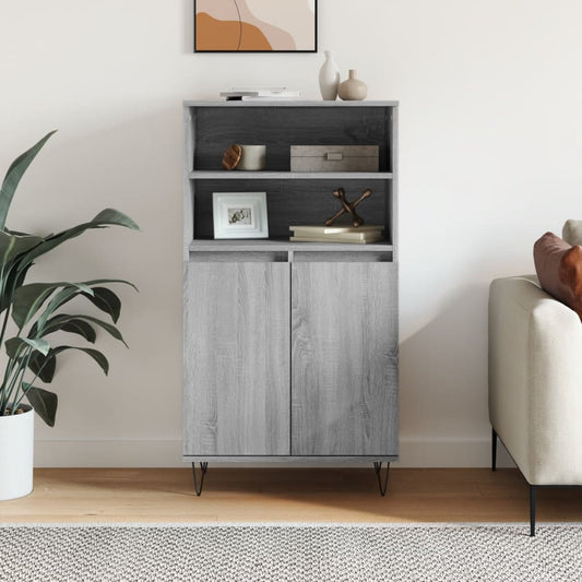 vidaXL Highboard Grey Sonoma 60x36x110 cm Engineered Wood