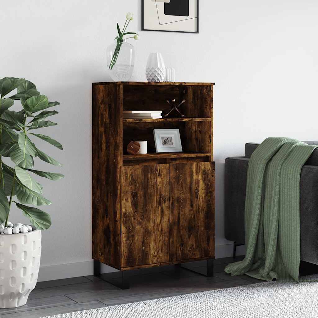 Highboard Smoked Oak 60x36x110 cm Engineered Wood