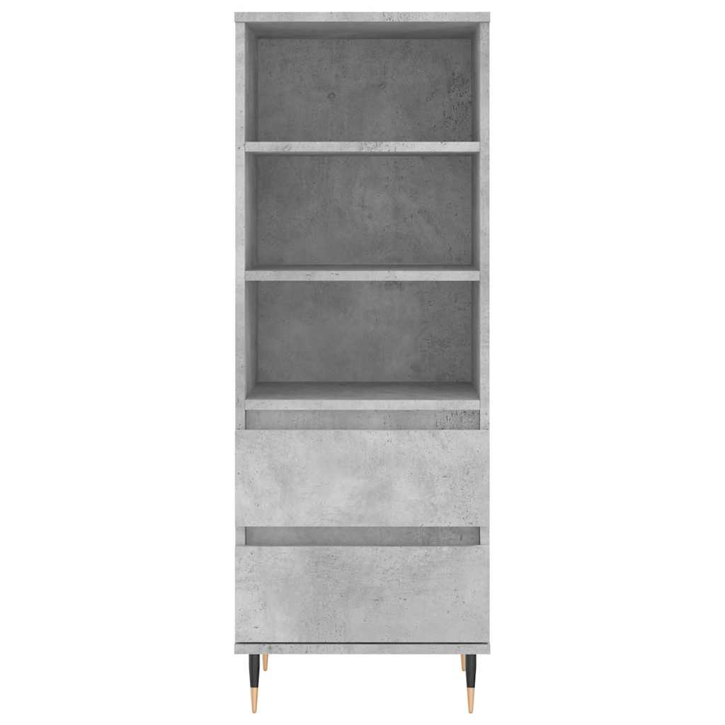Highboard Concrete Grey 40x36x110 cm Engineered Wood