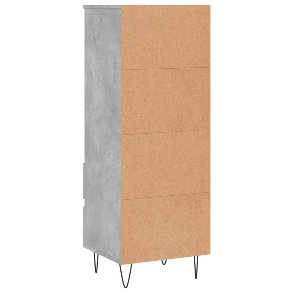 Highboard Concrete Grey 40x36x110 cm Engineered Wood