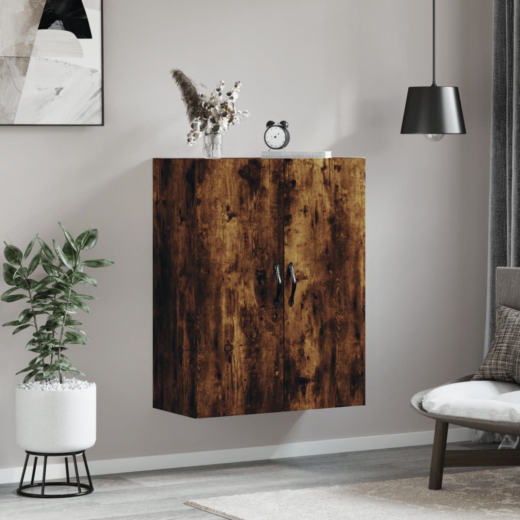 Wall Mounted Cabinet Smoked Oak 69.5x34x90 cm Engineered Wood