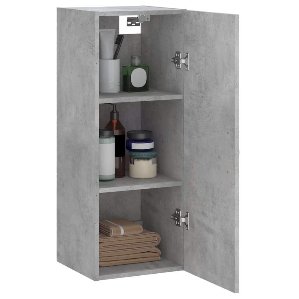 vidaXL Wall Mounted Cabinet Concrete Grey 34.5x34x90 cm Engineered Wood