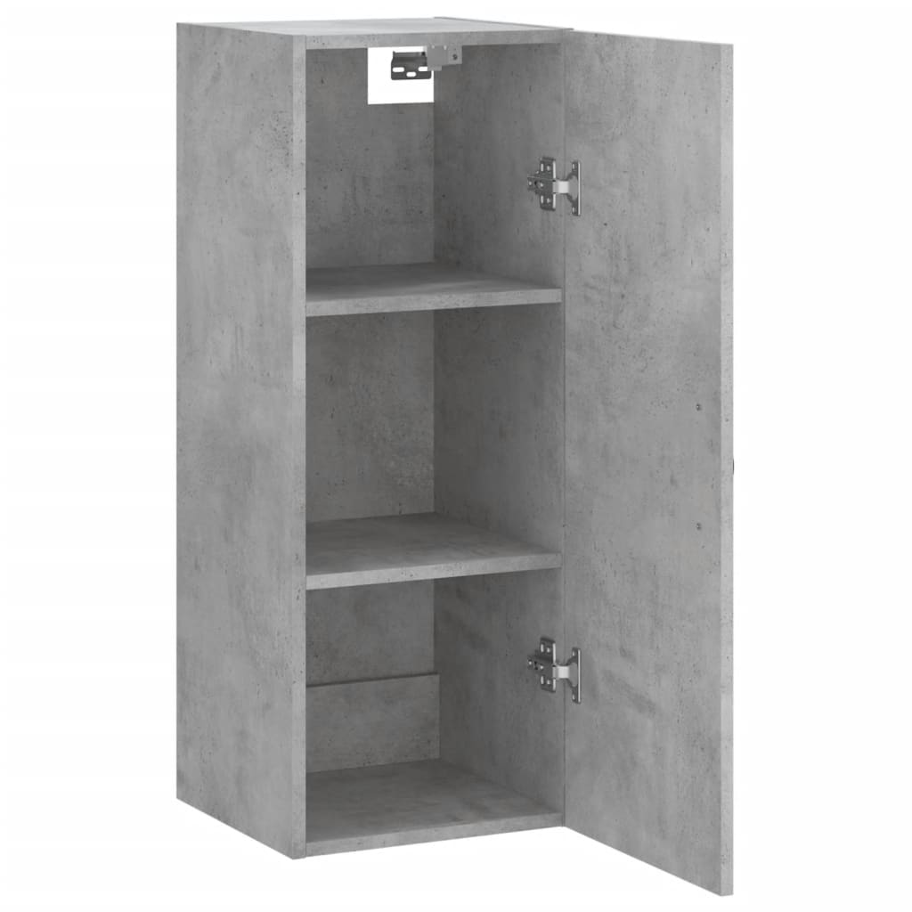 vidaXL Wall Mounted Cabinet Concrete Grey 34.5x34x90 cm Engineered Wood