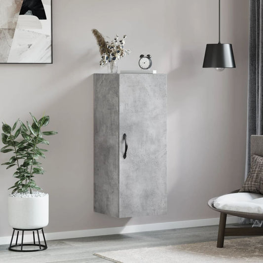 vidaXL Wall Mounted Cabinet Concrete Grey 34.5x34x90 cm Engineered Wood