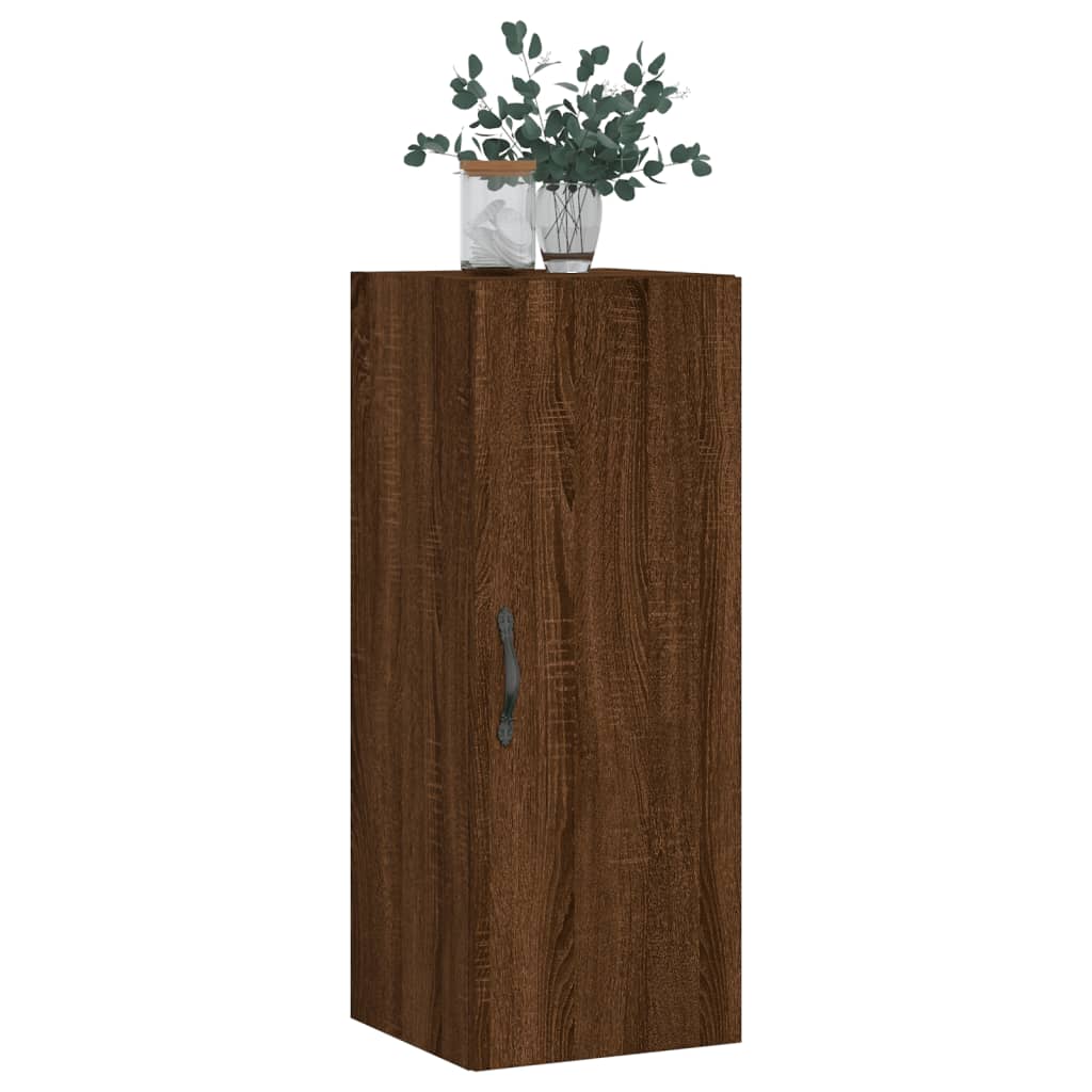 vidaXL Wall Mounted Cabinet Brown Oak 34.5x34x90 cm Engineered Wood