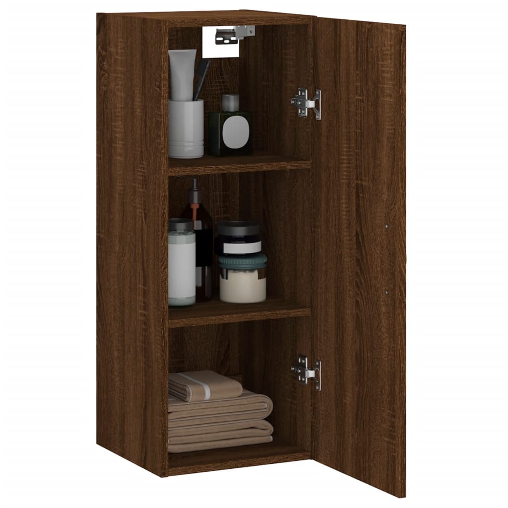 vidaXL Wall Mounted Cabinet Brown Oak 34.5x34x90 cm Engineered Wood