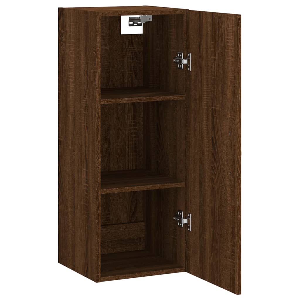 vidaXL Wall Mounted Cabinet Brown Oak 34.5x34x90 cm Engineered Wood