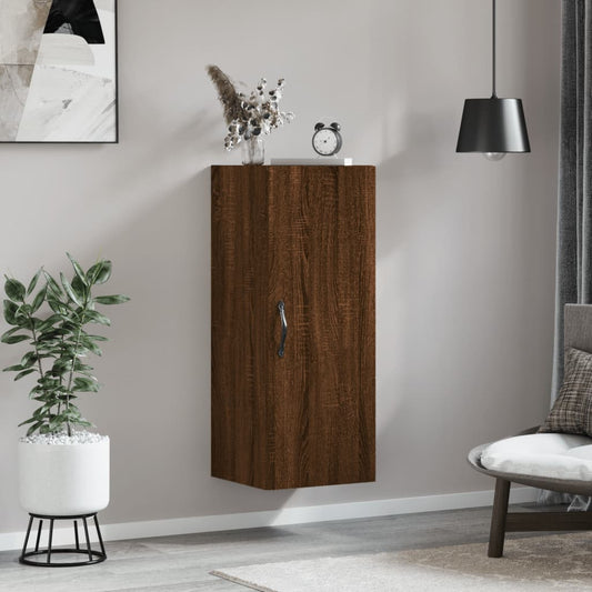 vidaXL Wall Mounted Cabinet Brown Oak 34.5x34x90 cm Engineered Wood