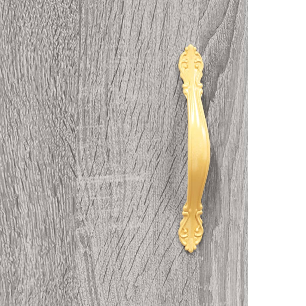 Wall Mounted Cabinet Grey Sonoma 69.5x34x90 cm Engineered Wood