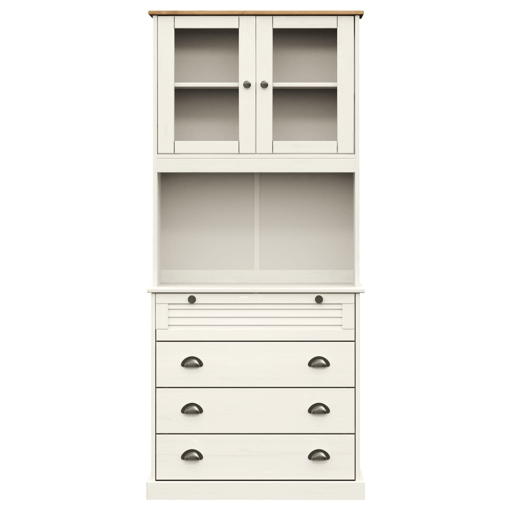 Highboard VIGO White 80x40x176 cm Solid Wood Pine